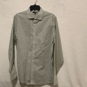 Men’s Murano Button Down Green Stripe Button Down Shirt Sz L